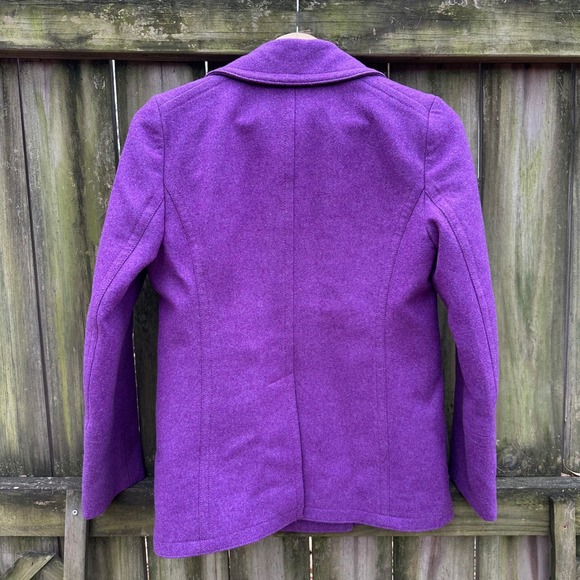 NWOT J Crew Wool Cashmere Double Breasted Majesty Peacoat Nello Gori Purple Sz 4 - Picture 5 of 10